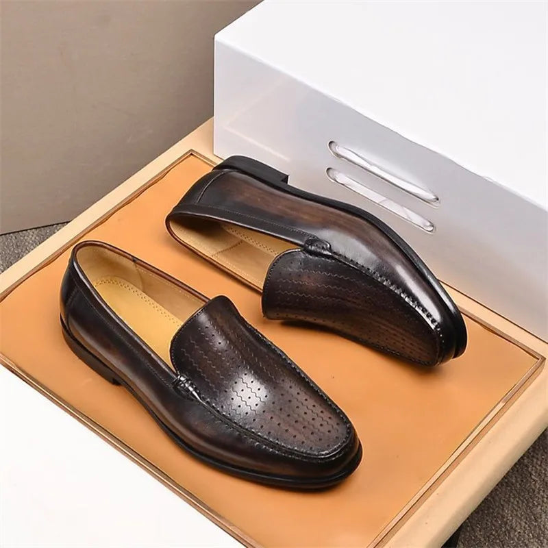 Newest 2025 Genuine Leather Men Driving Shoes Slip On Super Quality Comfortable Men Casual Cowhide Leather Moccasins Loafers