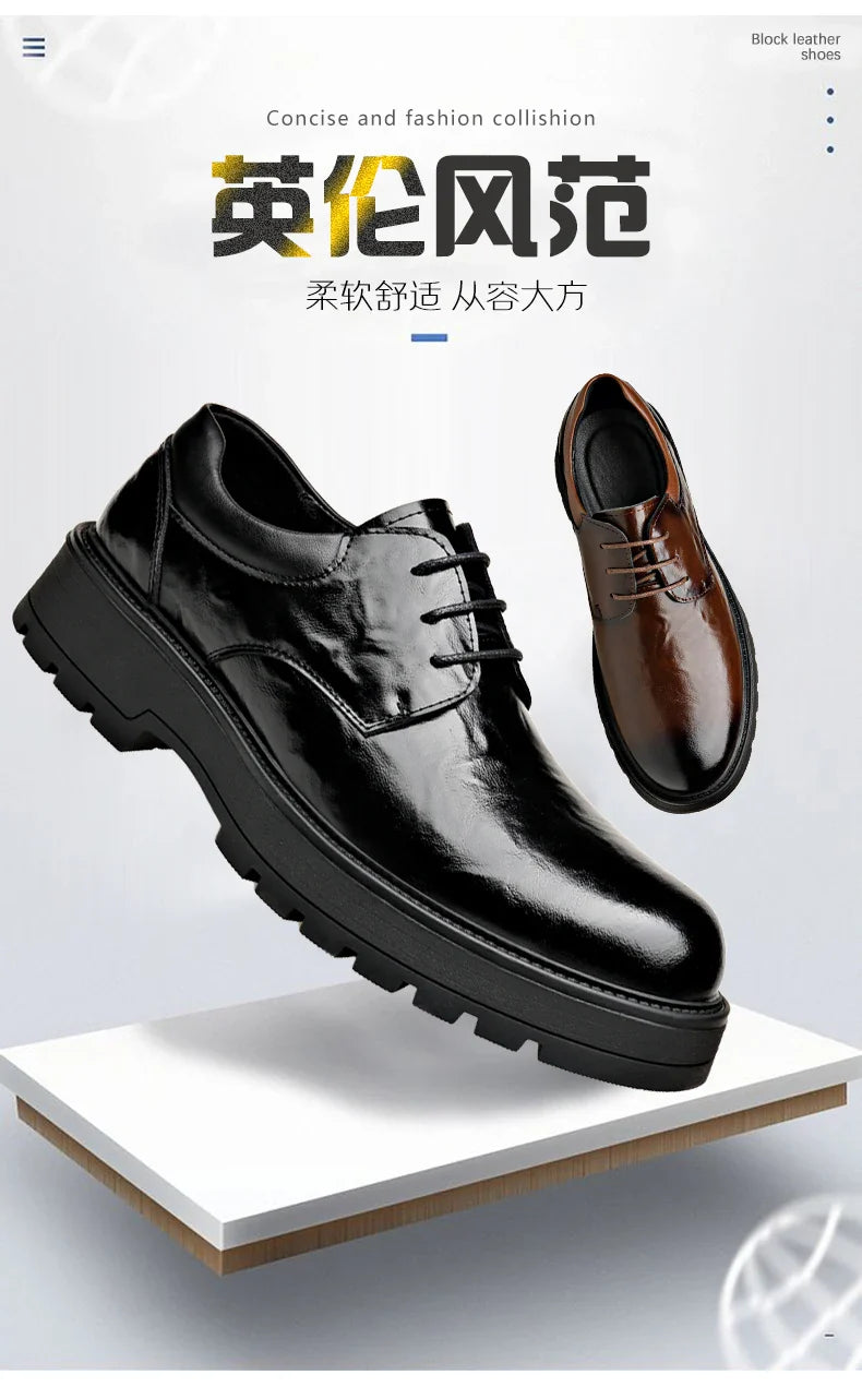Men Comfortable Leather Work Shoes for Long Standing