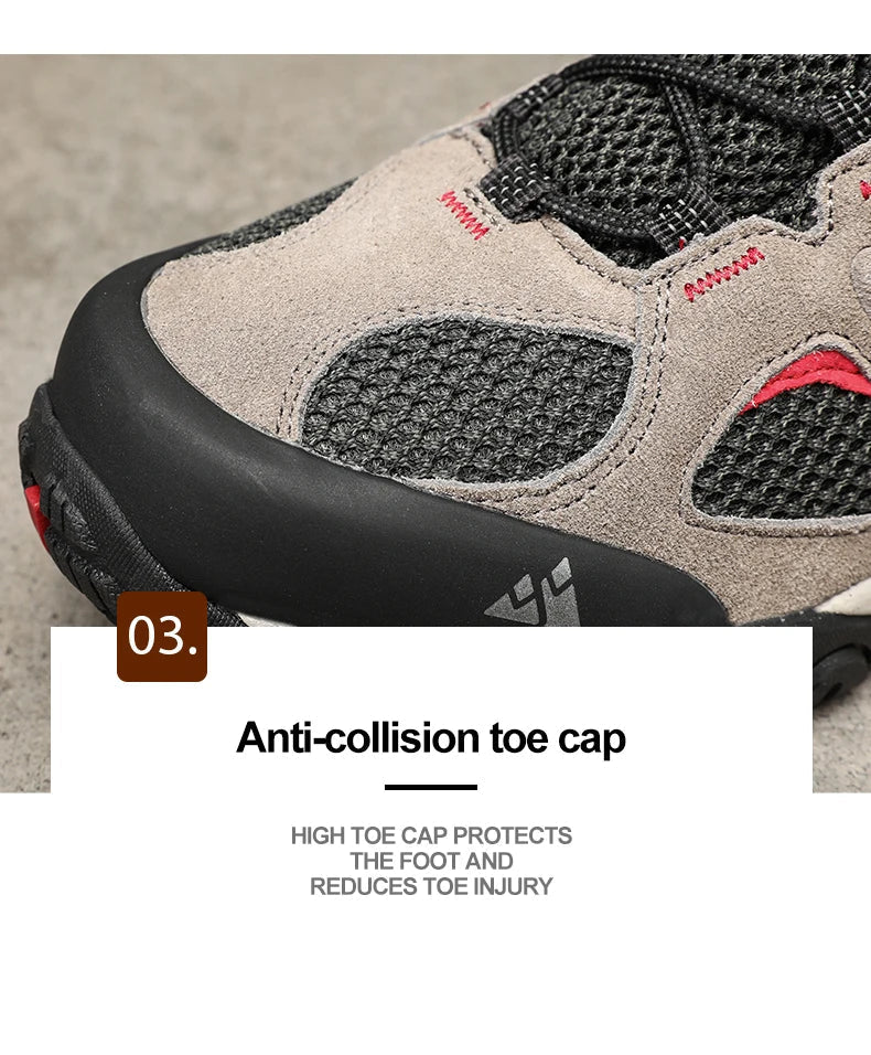 New Non-slip Wear Resistant Men‘s Outdoor Hiking Shoes Breathable Splashproof Climbing Men Sneaker Hunting Mountain Shoes