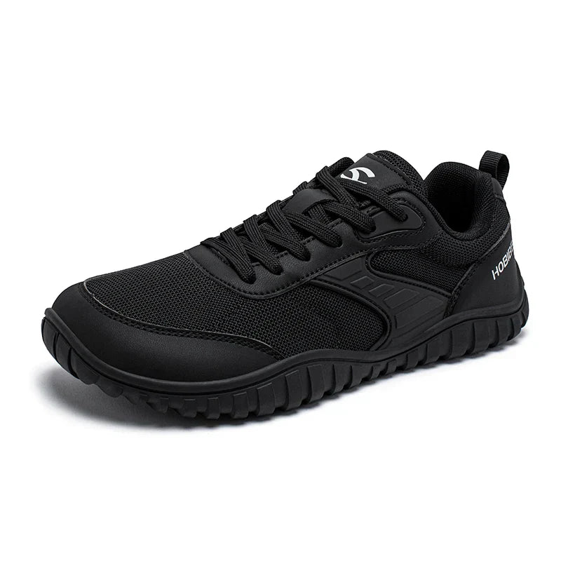 Wide Toe Running Shoes Unisex Minimalist Artificial Leather Walking Sneakers Lace Up Lightweight Breathable Shoes