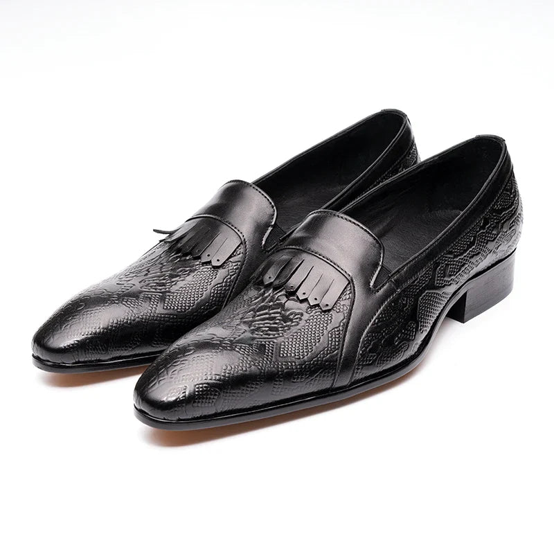 High Quality Fashion Loafers Dress Shoe Men Casual Leather Shoes Elegant Custom Mens Wedding Office Business Shoe Black Big Size