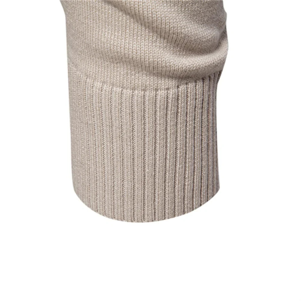Mens V-neck Solid Cotton Pullover Sweaters Long Sleeve Casual Social Knitted Sweaters for Men