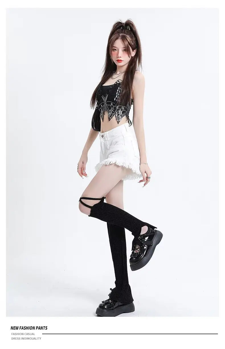 Women's Pear-shaped Friendly Denim Shorts 2026 Summer New High Waist Frayed Hem Casual Streetwear Wide Leg Hot Pants