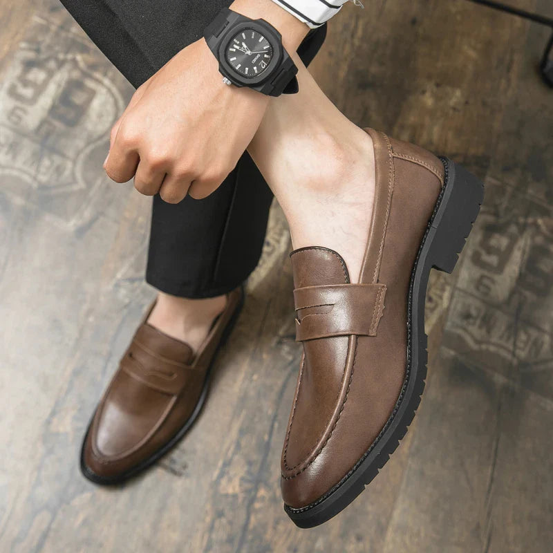 Black Men Loafers Soft Moccasins High Quality Spring Autumn Genuine Leather Shoes Men Business Office Dress Shoes Zapatos