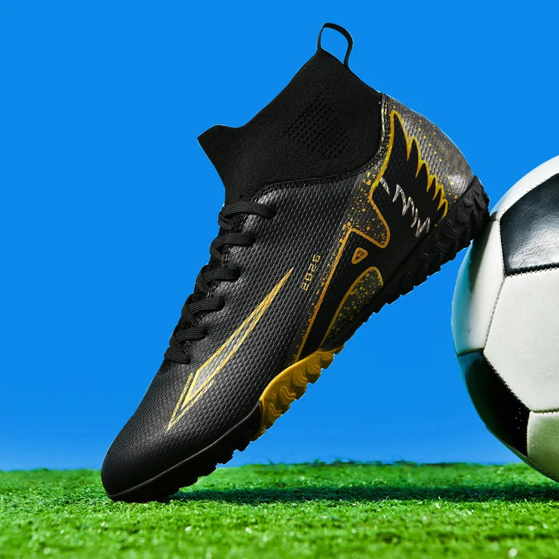 New Men Soccer Shoes Outdoor High Ankle Non-Slip Sports Shoes Ultralight Indoor Football Boots High-quality Futsal Non-Slip