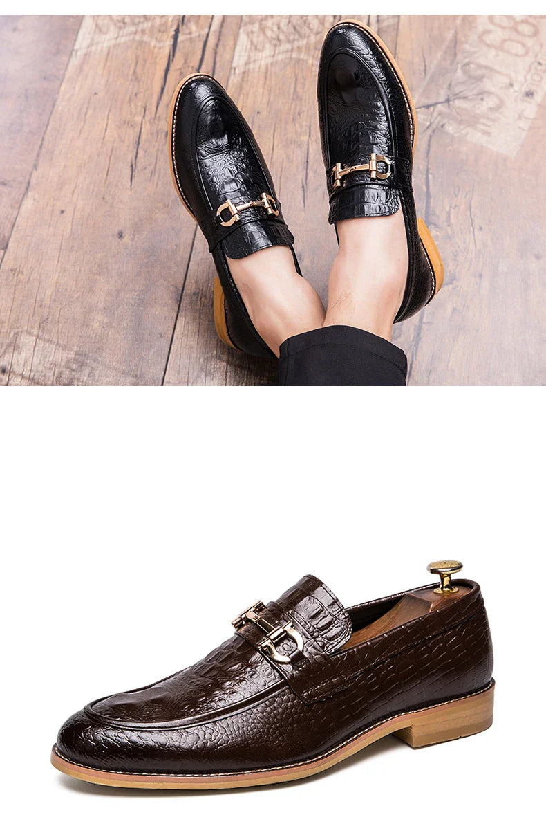 Trend Social Leather Shoes Men Wedding Party Office Leather Men's Dress Shoes  Classic Casual Business Shoes For Men Loafers