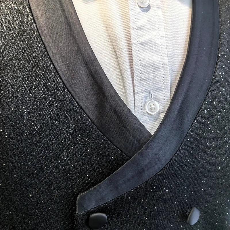 Turkish luxury wedding suits for groom 3 pieces man suits Slim Fit high quality Shining flash diamond Tuxedo Dinner Suit