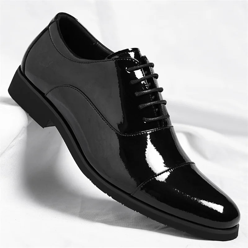Korean Black White Leather Shoes for Men Big Size Business Casual Shoes Male Spring Autumn Lace Designer Fashion Shoe Man