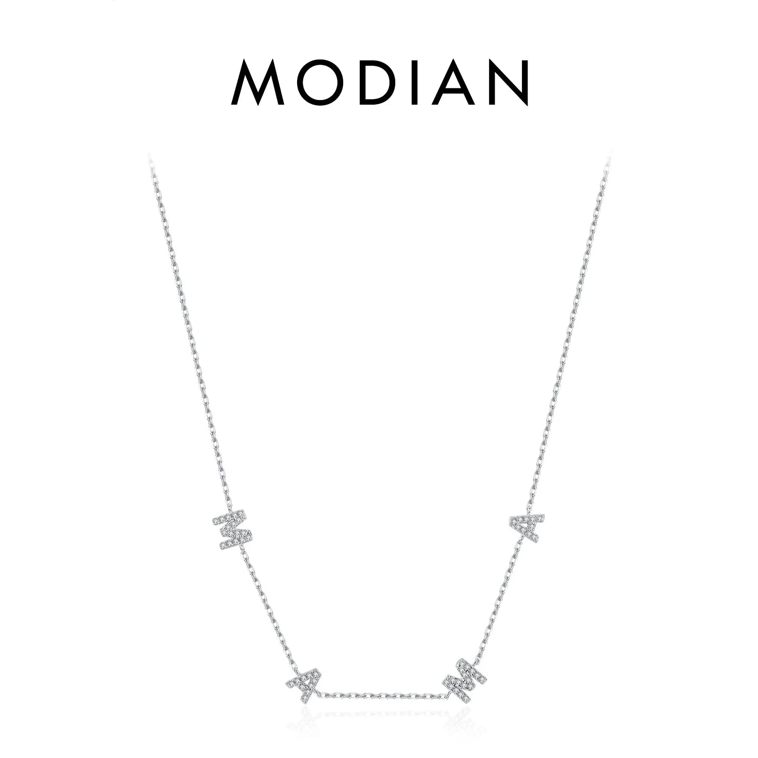 925 Sterling Silver Classic Letters MAMA Pendant Necklaces Rose Gold Color Link Chain For Women Jewelry Christmas Gifts