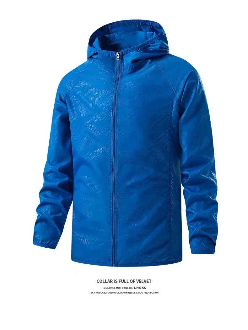 Men's Women's Waterproof Hiking Jackets Quick Dry Sun Protective Windbreaker Unisex Camping Climbing Outdoor Rain Coat