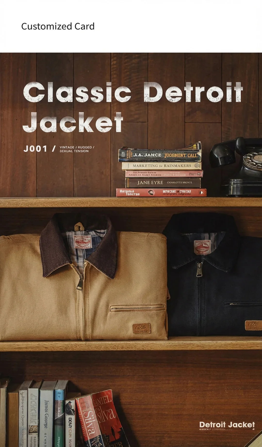 Vintage Detroit Hunting Jackets Men J001 Turn-down Collar Coats Heavyweight Cotton Jacket Multi-Pocket Casual Clothes
