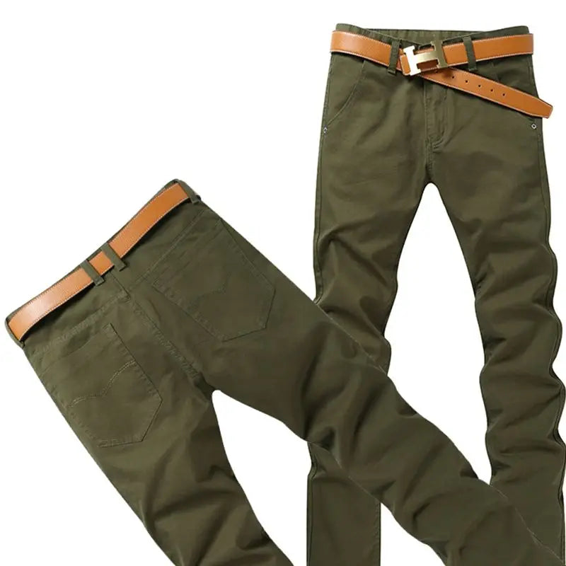 Spring and Summer Men's Casual Thin Labor Cargo Work Wear Army Slim Straight Overalls Cotton Long Pants Large Size Trousers