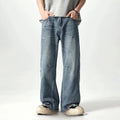 Japanese And Korean Retro Straight Leg Jeans With Loose Fit Men'S Workwear Wide Leg Pants High Street Casual Curved Knife Pants
