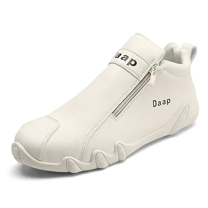 British Style Fashion Short Boots Men  Luxury Leather Anti Slip Comfortable Work Shoes Outdoor Travel Sports Casual Shoes 2024