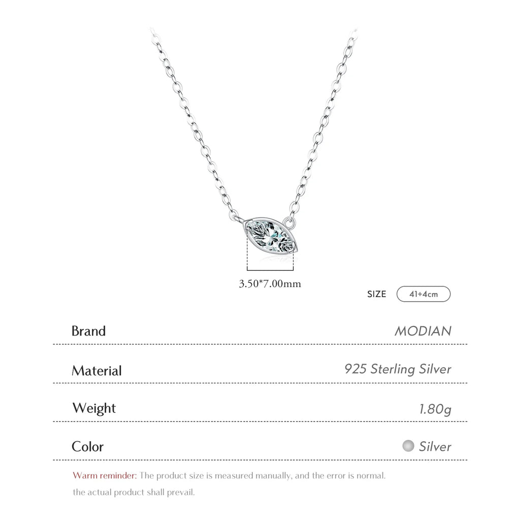 925 Sterling Silver Geometric Cubic Zirconia Pendant Necklace Fashion Stackable Asymmetrical Jewelry For Women Fine Gifts