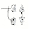 2 Stone Pear Cut Moissanite Stud Earrings for Women S925 Silver 2cttw All Lab Diamond Earring Pierced Ear Fine Jewelry Gift