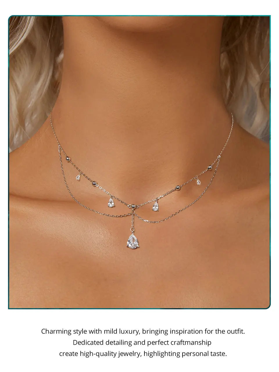 925 Sterling Silver White Gold Plated Sun and Moon Necklace Energy Pendant Neck Chain for Women Party Fine Jewelry Gift