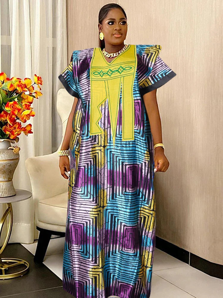 فساتين تقليدية لحفلات الزفاف للنساء الأفريقيات بطباعة داشيكي المطرزة وملابس بوبو الفضفاضة لفساتين السهرة للمناسبات الخاصة