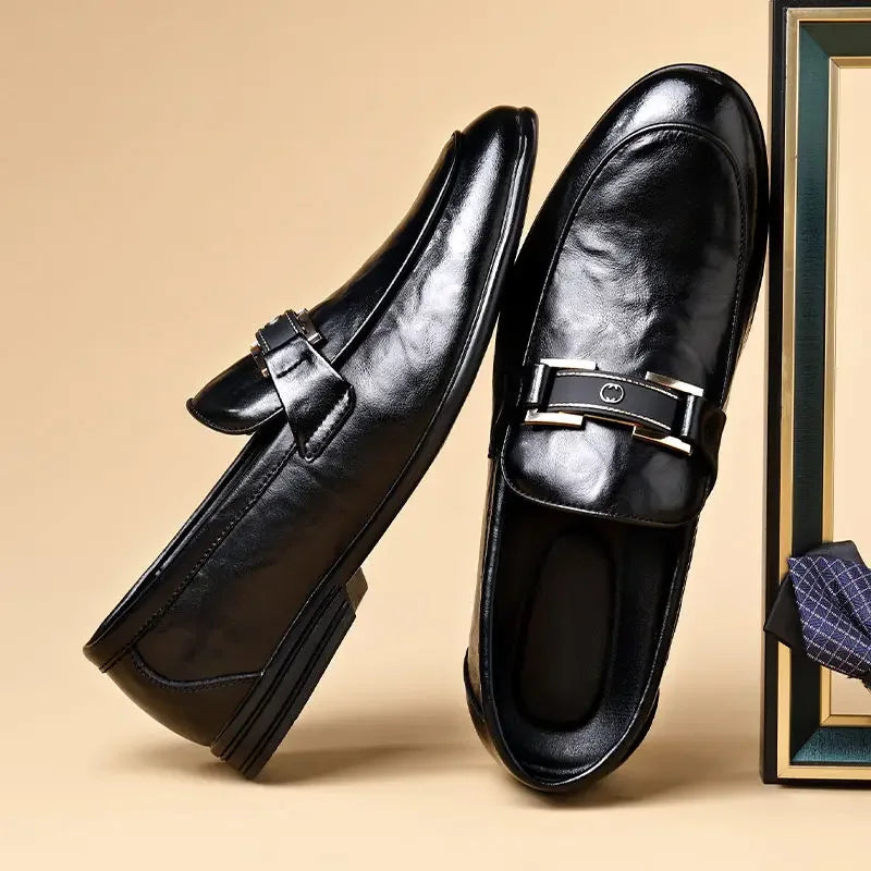 British Style Business Men's Formal Shoes Brown Slip-on Cheap Liquidation Elegant and Classic Leather Casual 39 Social Shoe Male