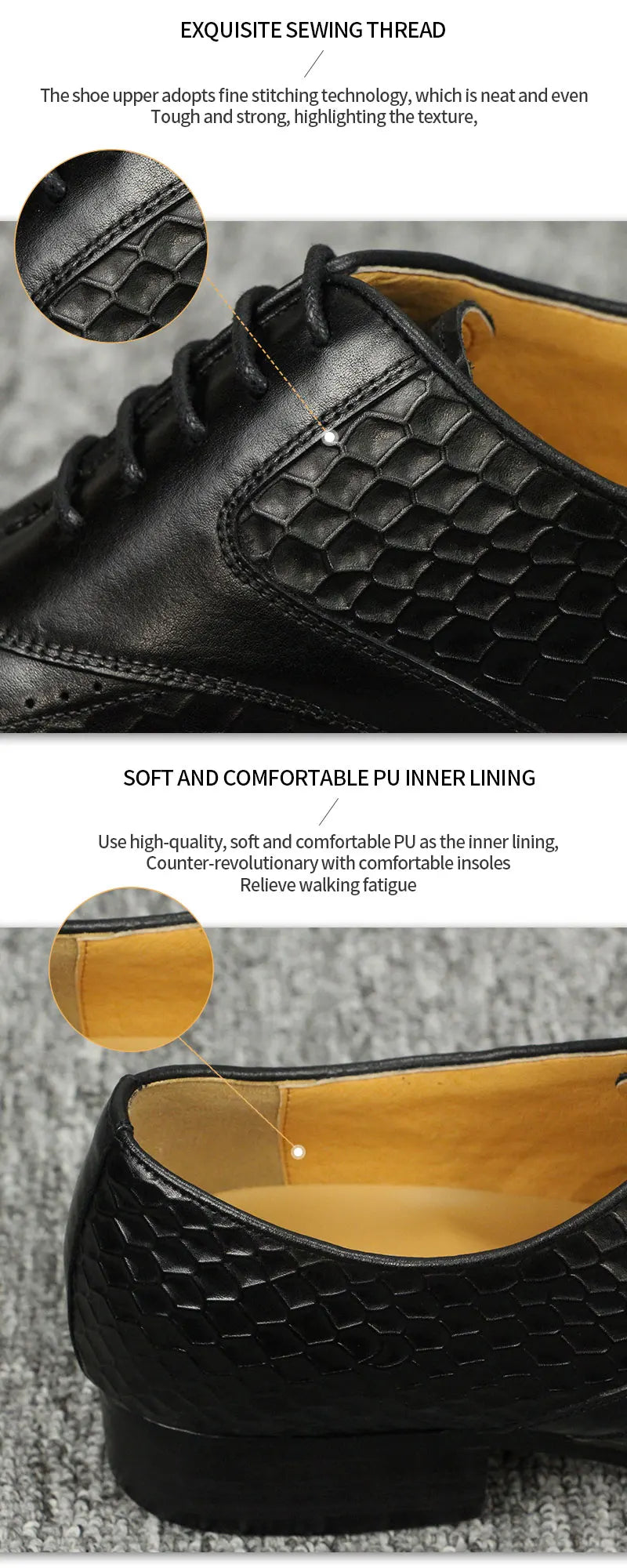Luxury Men's Leather Shoes Leather Breathable Business Formal Shoes Wear Slip Casual Shoes High-end Height Increasing Lace Up