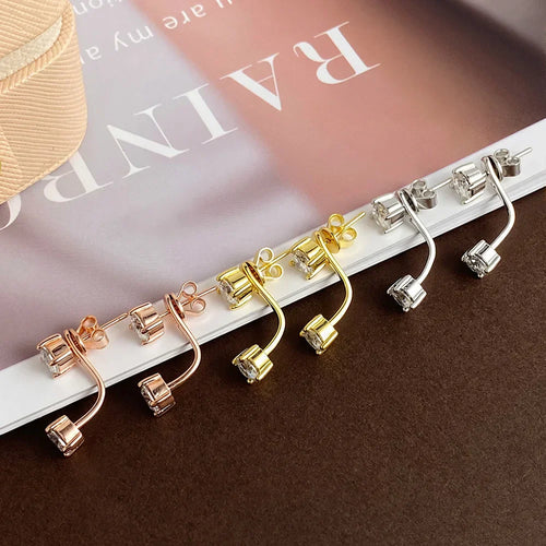 2 in 1 Full 5mm D Color Moissanite Stud Earrings for Women S925 Silver 2cttw All Diamond Earring Pierced Ear Fine Jewelry
