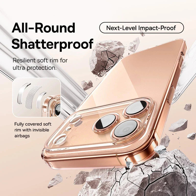 Baseus Clear TPU Case for iPhone 17 16 15 14 13 12 11 Pro Max Plus Air Soft Transparent Phone Cover Soft Thin Protective Case