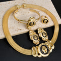Luxury Dubai Jewelry Set for Women 18k Gold Plated Lion Necklace Bracelet Ring Earrings Bridal Wedding Jewellery Accessories