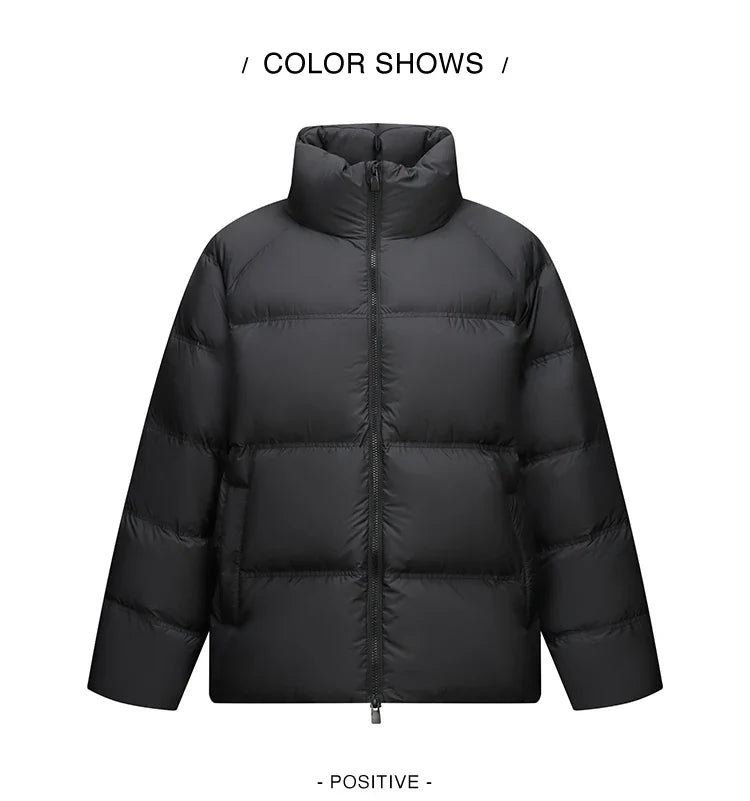 Down Jacket Men 2026 Winter New Thickened Short Coat Three-Proof Thermal Puffer Coat Couple Top Trendy Down Jacket