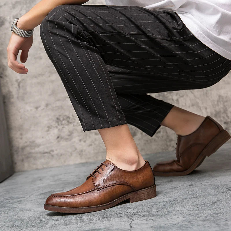 Spring Autumn New Men's Genuine Leather Casual Shoes Outdoor Work Shoes Office Dress Shoes Men's Wedding Shoes Free Delivery