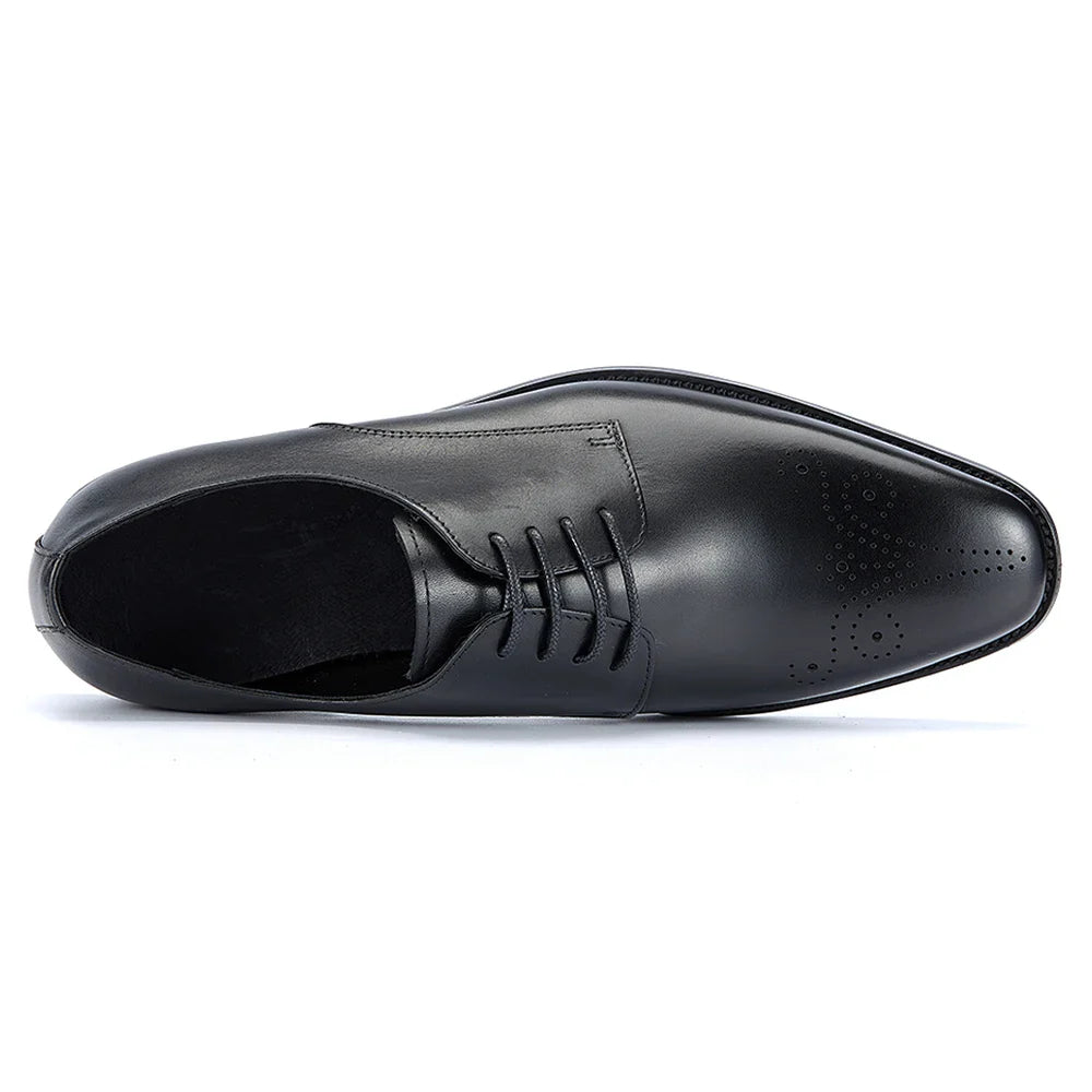 Italian Men's Genuine Leather Oxford Shoes Classic Gentleman Top Layer Cowhide Business Dress Shoes for Formal Occasions