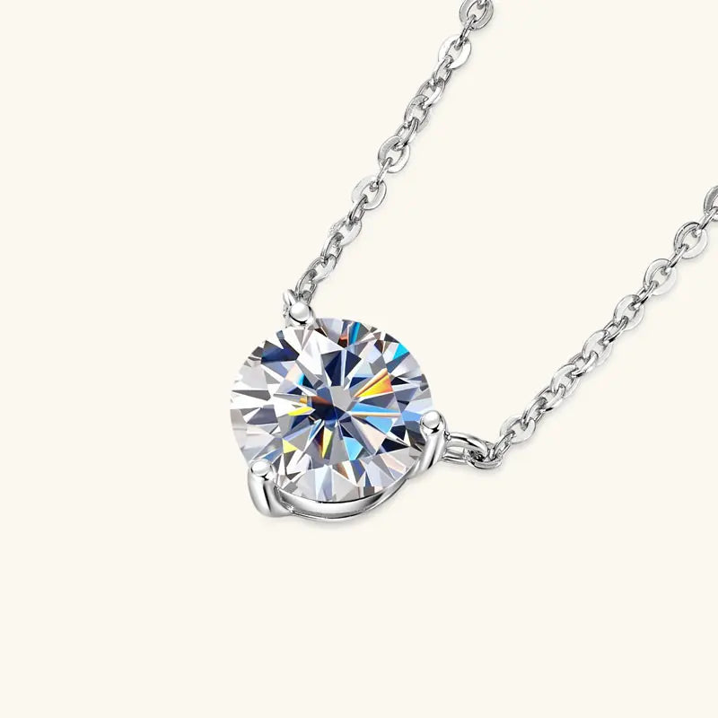 1CT 1.5CT 2CT Moissanite Pendant Necklace s925 Sterling Silver Certified Solitaire Drop Necklaces For Women Jewelry Gift