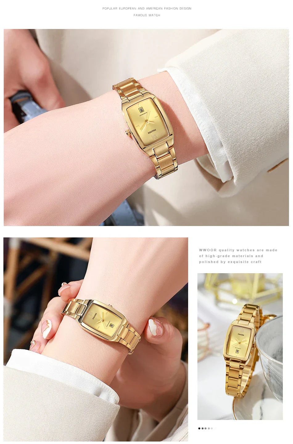 Elegant Women's Watch Fashion Stainless Steel Waterproof Ladies Quartz Wristwatch Luxury Bracelet Watches Date Reloj mujer
