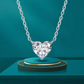 2/4/6carat Heart Cut Moissanite Pendant Necklace for Women S925 Silver D Color Solitaire Diamond Neck Chain with Certificate