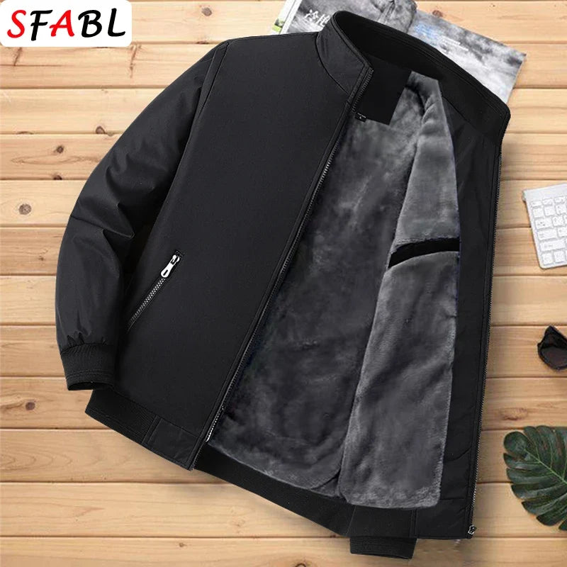 Casual Thermal Warm Winter Jackets for Men Business Blazers Coat Fleece Lining Men's Winter Jacket Luxury Parka Outerwear L-3XL