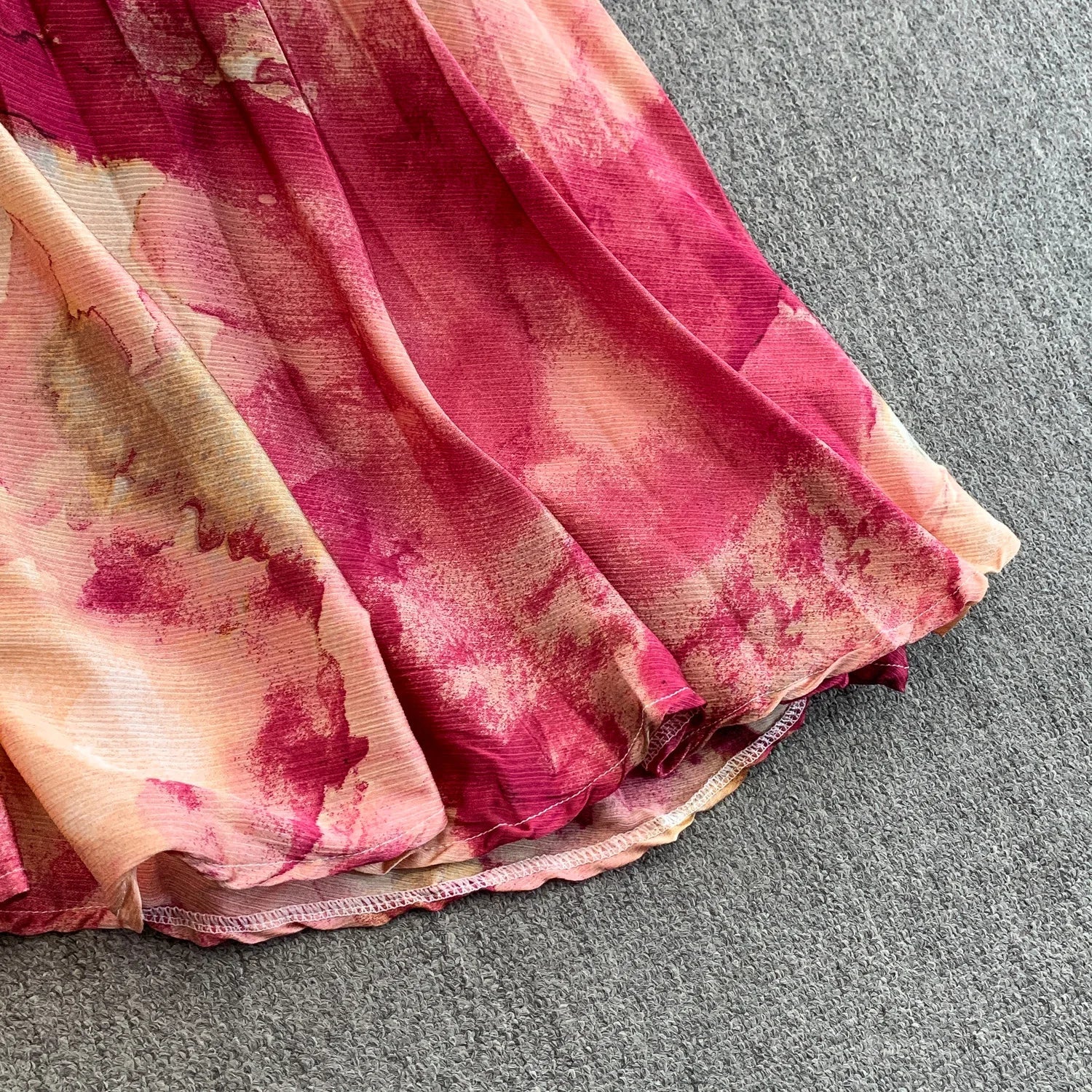 Printed round Ne Lantern Sve Dr Women's Single Button Waist Cinch Maxi Skirt Long Dr Commute Sle Autumn
