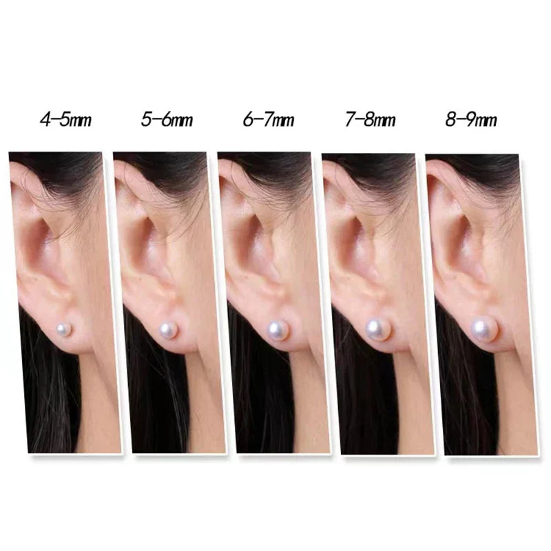 Real 18K Gold Earrings for Women Pure AU750 Natural Freshwater Pearl Earrings Simple Fashionable Fine Jewelry Gift