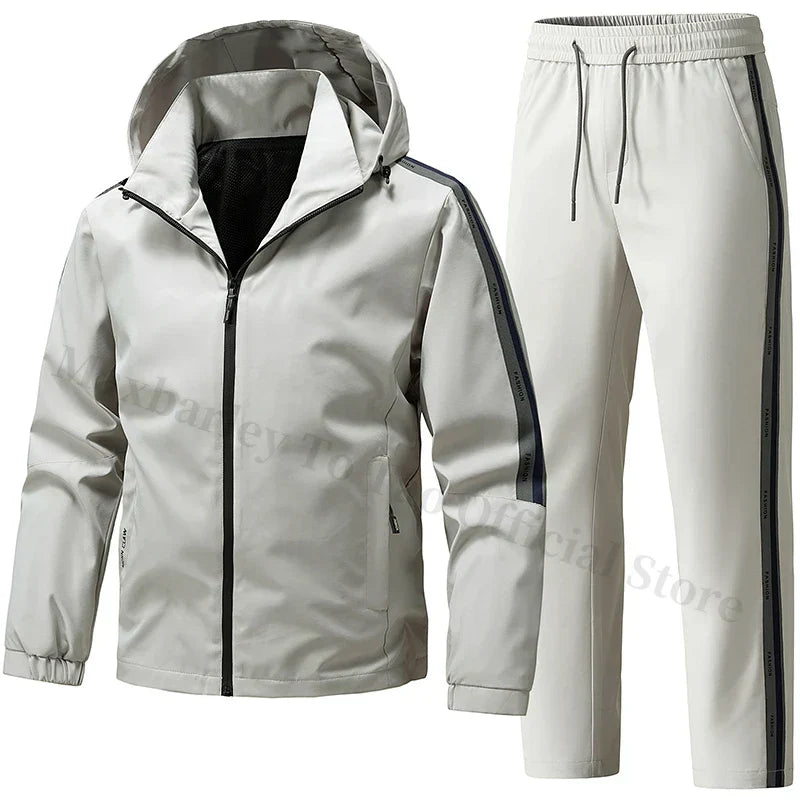 Men's Tracksuit Sets Autumn 2025 Fashion Sportswear Two Piece Sport Suit Jacket+Sweatpants Sweatsuit Men Sports Windproof Suit