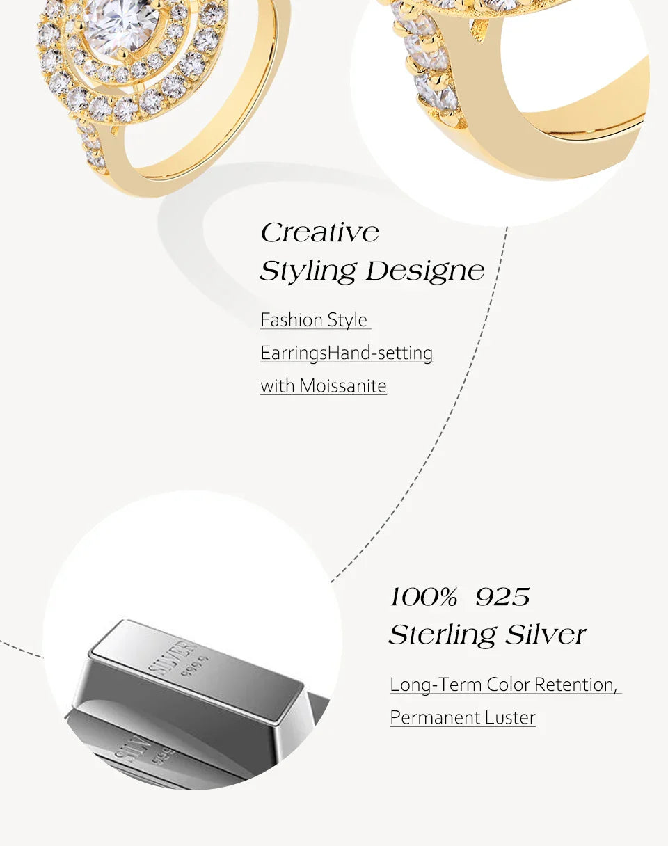 S925 Sterling Silver Moissanite Rings for Women Oval Cut 1.5CT Diamond Engagement Wedding Jewelry Gift With Certificate
