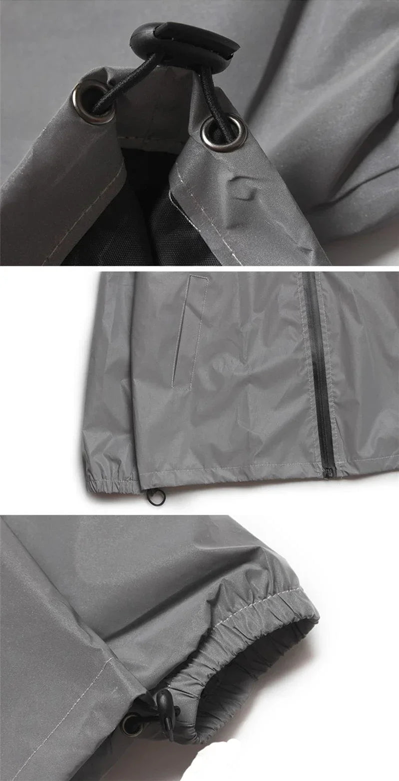 Plus Size 4XL Men Spring Autumn full reflective Windbreaker waterproof Jacket male High street hip hop Loose Hooded Coats