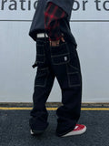 Retro Black Fashion Work Jeans Men Casual Straight-Leg Classic Work Denim Trousers Korean Brand Pant Men's Summer Pants