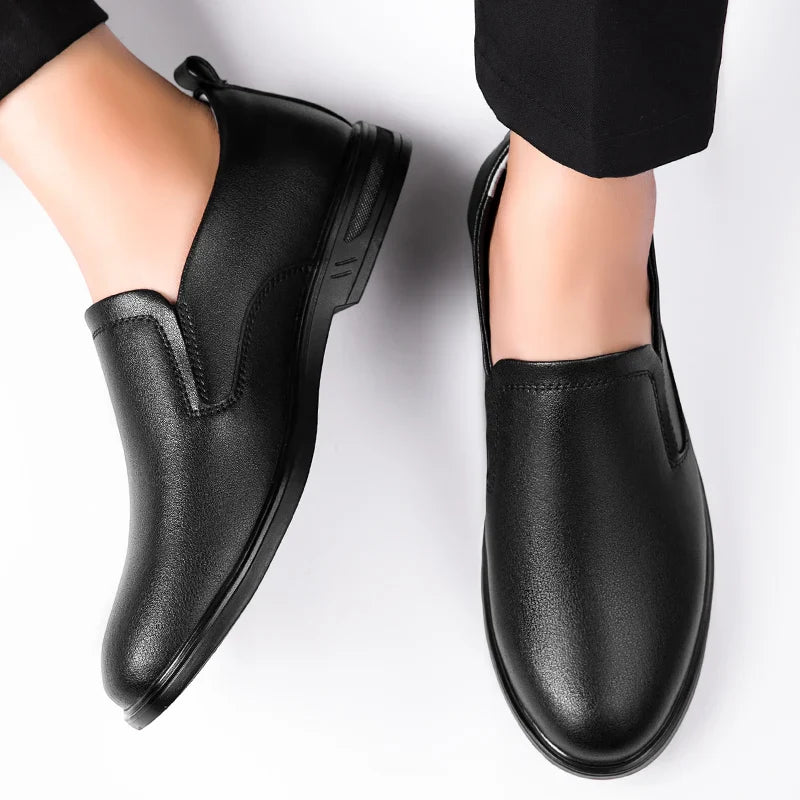Italian Man Casual Leather Shoes Classic Summer Flat Designer Outdoor Walking Loafers Antiskid Driving Minimalist Shoes for Men