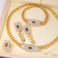 Monaco Chain 18K Gold Plated Cuban Chain Jewelry Set High Quality Necklace Bracelet 2025 New For Bridal Wedding Gift