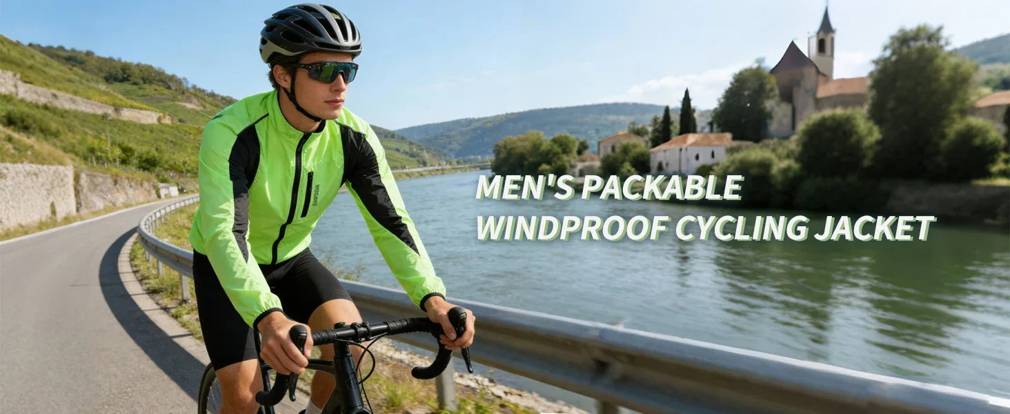 Men Windproof Water-repellent Reflective Cycling Jacket MTB Bicycle Long Sleeve Windbreaker Bike Coat Jersey