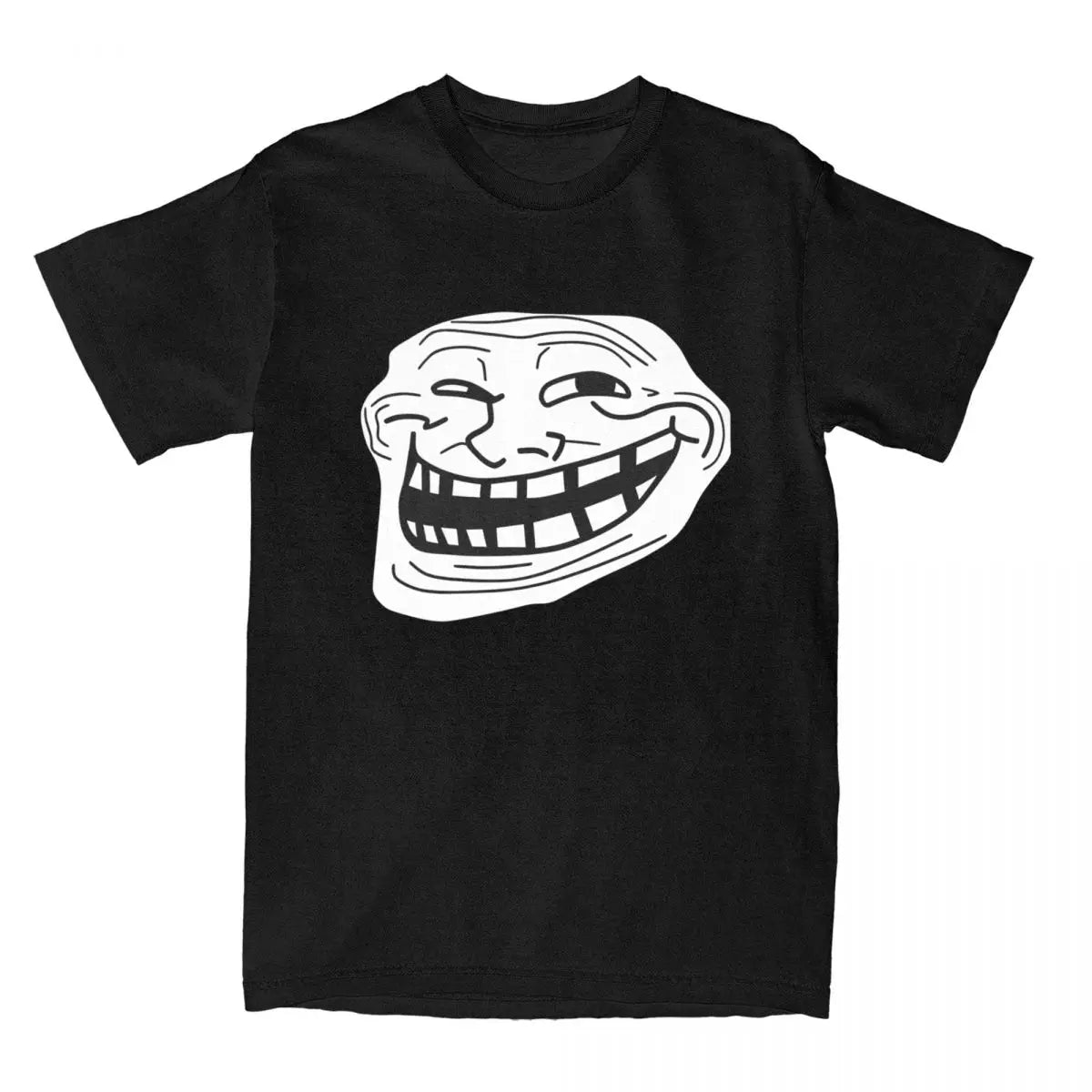 تي شيرت رجالي بتصميم Rage Comic Trollface مضحك على طراز أنيمي الهيب هوب بأكمام قصيرة، قمصان صيفية رائعة من القطن الخالص بياقة مستديرة مقاس 6XL