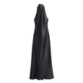 Dress for Women Fashion 2024 Autumn New Bow Sexy Backless French Elegant Halter Neck Satin Texture Midi Dresses