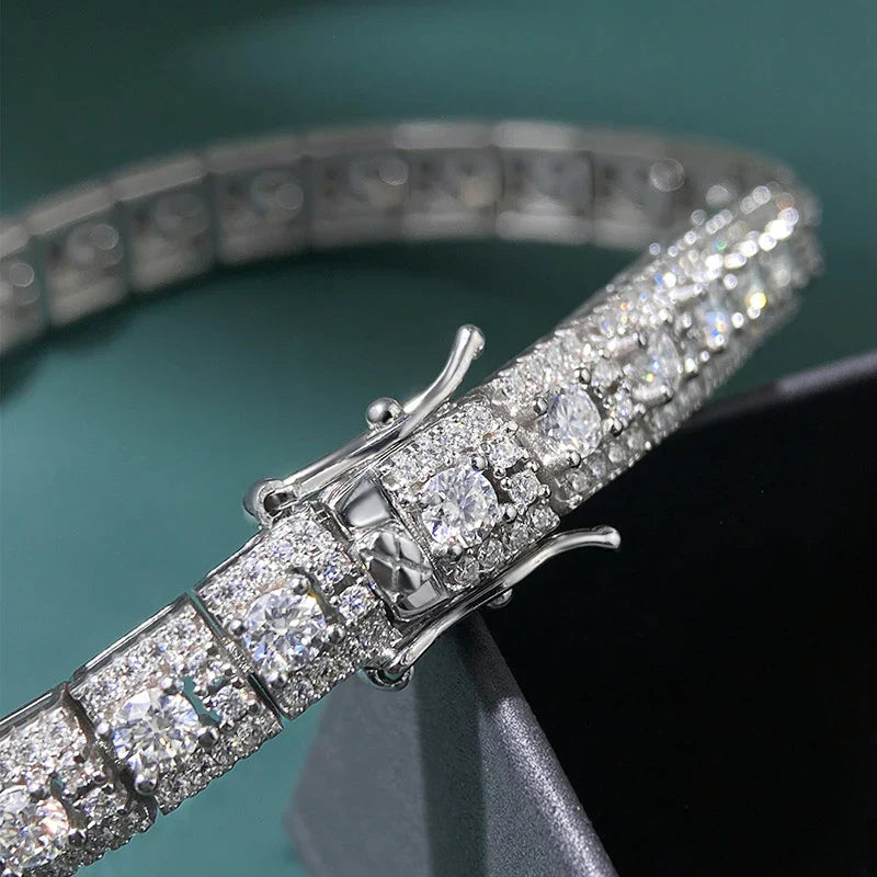 GRA Certified Full Moissanite Diamond Tennis Bracelet D Color For Woman Man 925 Silver Couple Chain Bangle Bracelets Gift