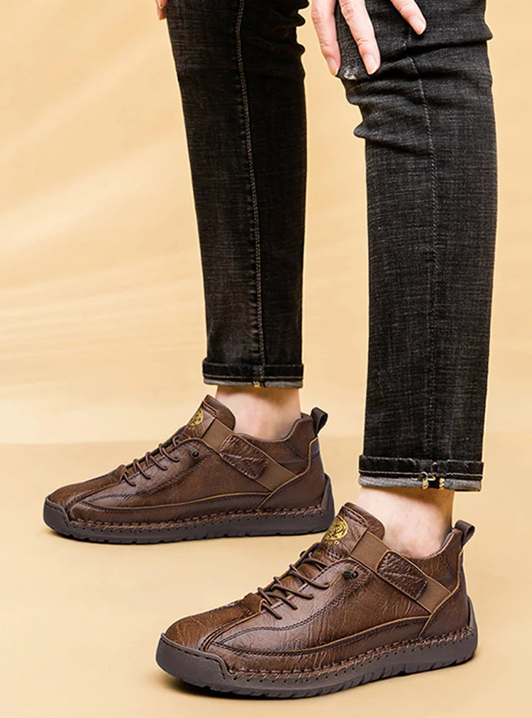 Handmade Men's High-Top Sport Casual Boots Breathable Outdoor Wear with Extended Size Options Classic Ankle Boots