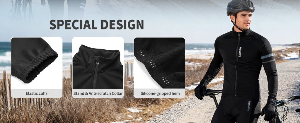 Winter Men's Cycling Jacket Waterproof Windproof Thermal Fleece Bike Jersey MTB Road Cycling Snowboarding Ski Jacket Coat