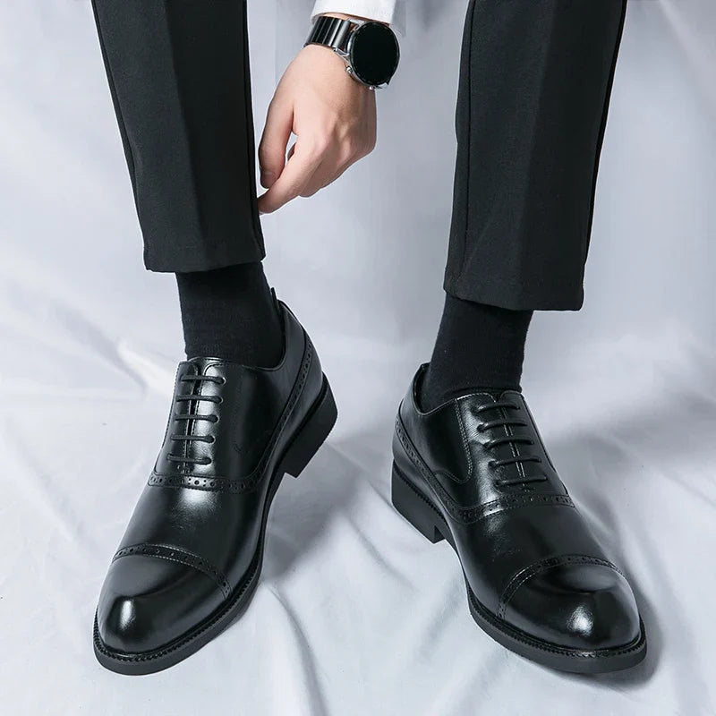Men's Casual Business Shoes – Breathable Leather Office Footwear, EU Sizes 40–48