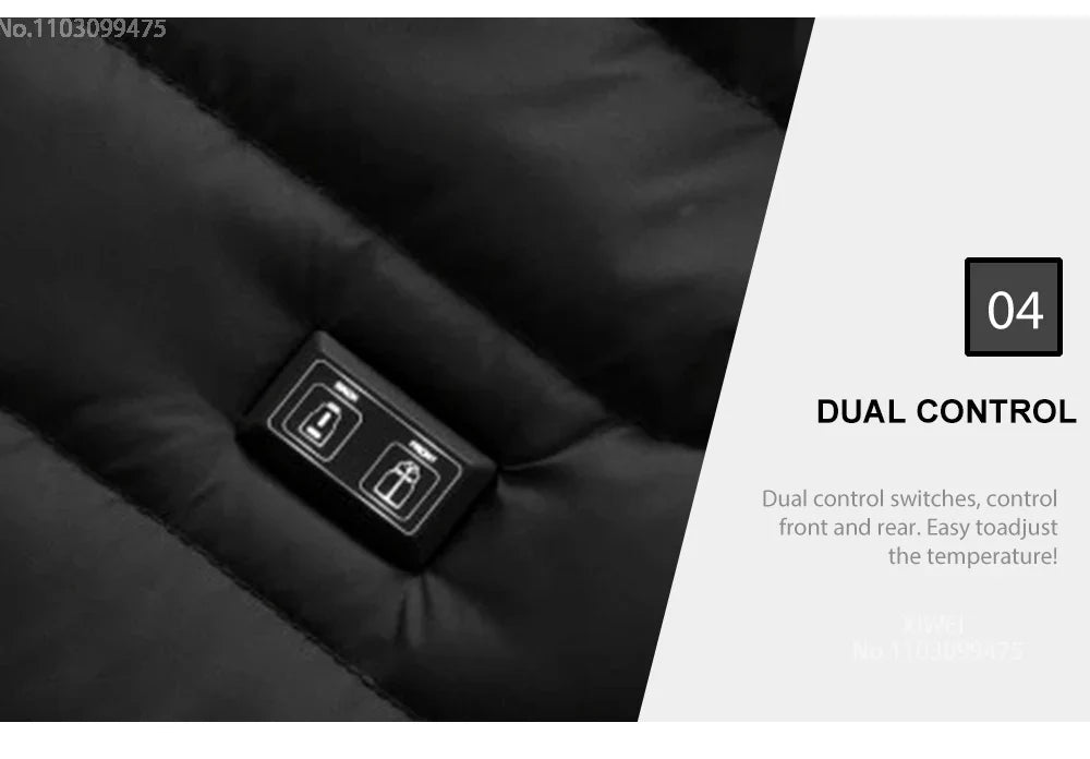 Self Heated Jacket Men Women USB Heated Clothing Cotton Washed Winter Thermal Skiing Camping Hiking Jacket 2-21 Areas Warm Coats